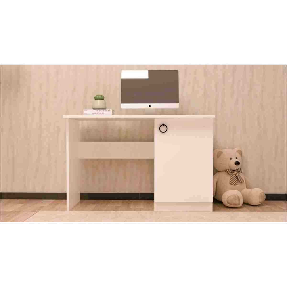 Ninnimo 4 Parçalı Beyaz Mdf Yaşam Genç Odası Takımı (karyola 90x190, Gardırop, Kitaplık Ve Çalışma Masası) - Görsel 13