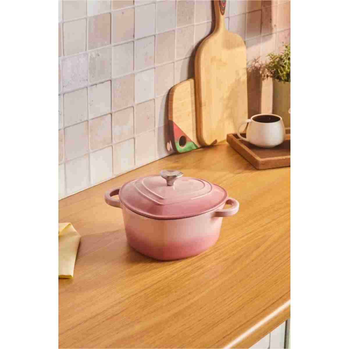 Karaca Love Demir Döküm Emayeli Tencere Pink 18 cm - Görsel 5
