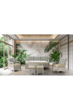 Tu Tienda PETRA 3+1+1+MASA+2PUF BAHÇE BALKON MOBİLYASI,GRİ RATTAN/VİZON KUMAŞ - Görsel 11