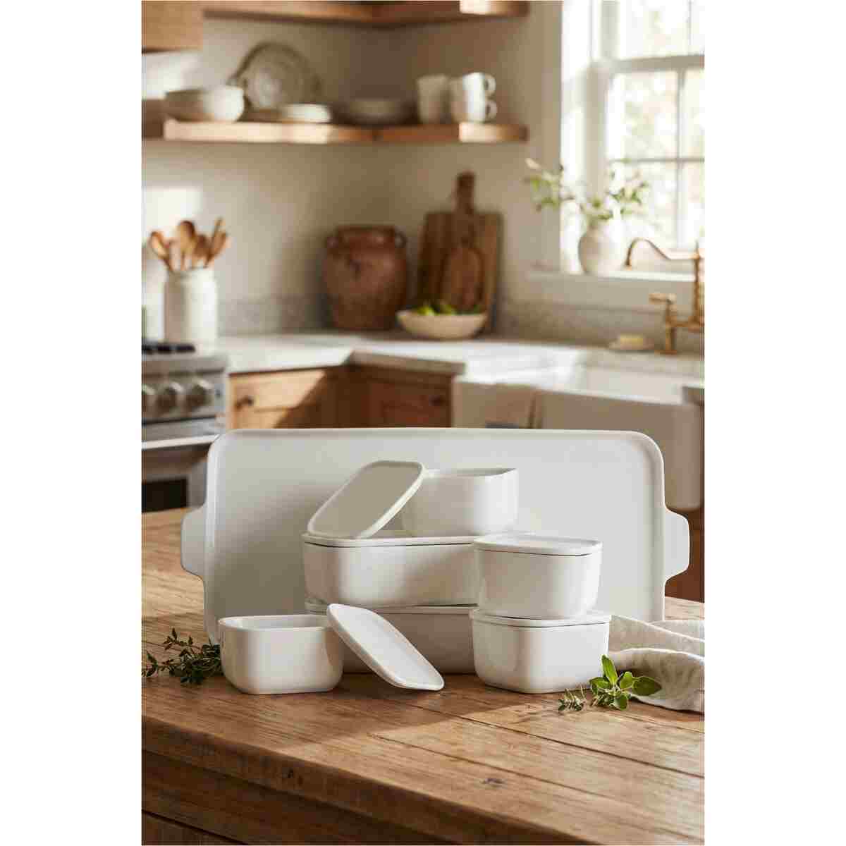 ACAR Pure White 13 Parça Porselen Kahvaltılık - Vakumsuz Kapak - Görsel 10