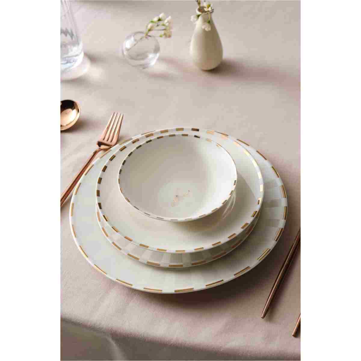 Karaca Elegance Bone Aries Metalic 24 Parça 6 Kişilik Yemek Takımı - Görsel 2