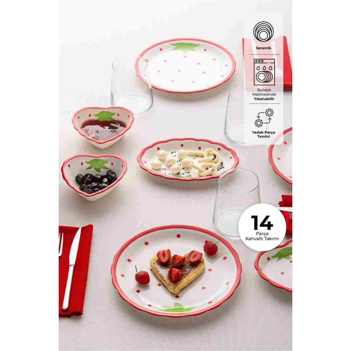 Emsan Loveberry 14 Parça 6 Kişilik Kahvaltı Takımı - Görsel 9