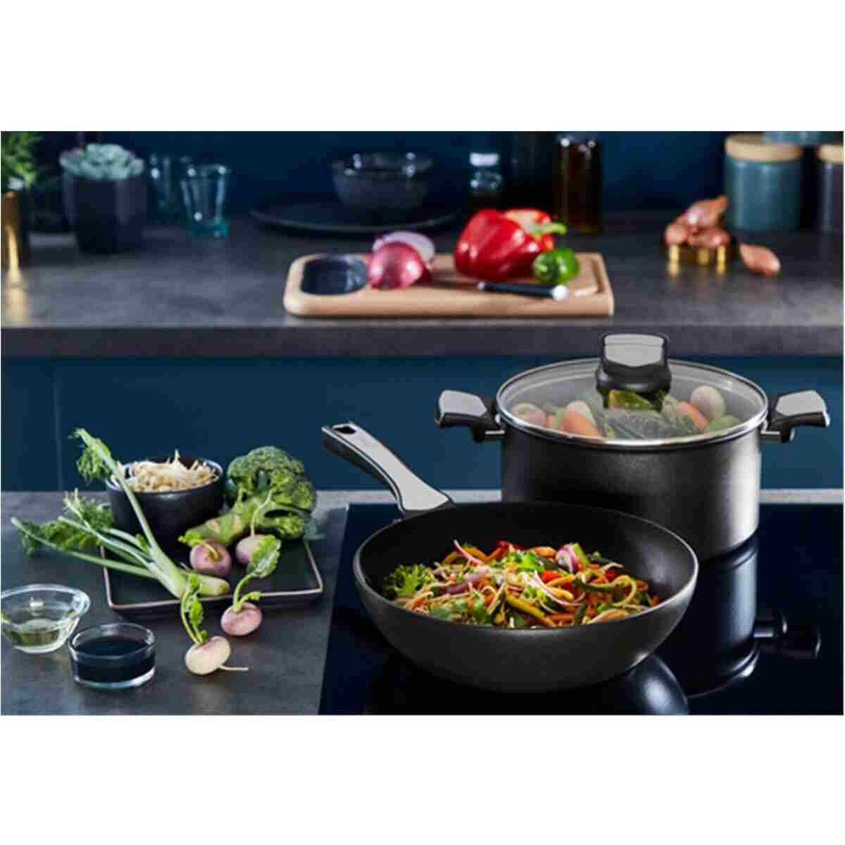 TEFAL Titanyum 6X UnlimitedOne 28 Cm İndüksiyon Tabanlı Wok Tava - 2100116318 - Görsel 8