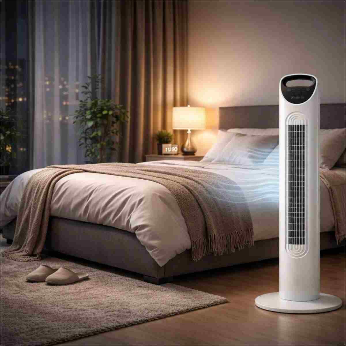 SMAYLİNG Sessiz Kule Vantilatör 80cm Uzaktan Kumandalı, 3 Hızlı, Salınımlı, Taşınabilir Fan - Görsel 10