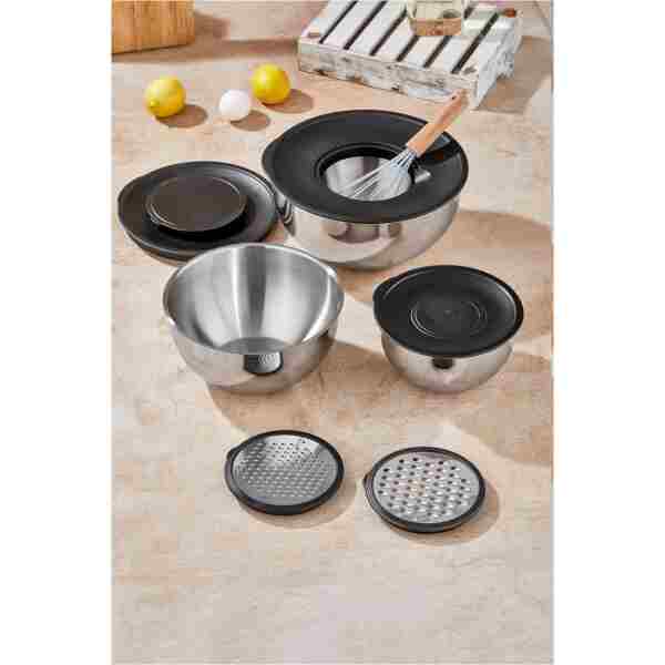 Taç MixMaster 9 Parça Rendeli Karıştırma ve Saklama Kabı (16-20-24 cm)