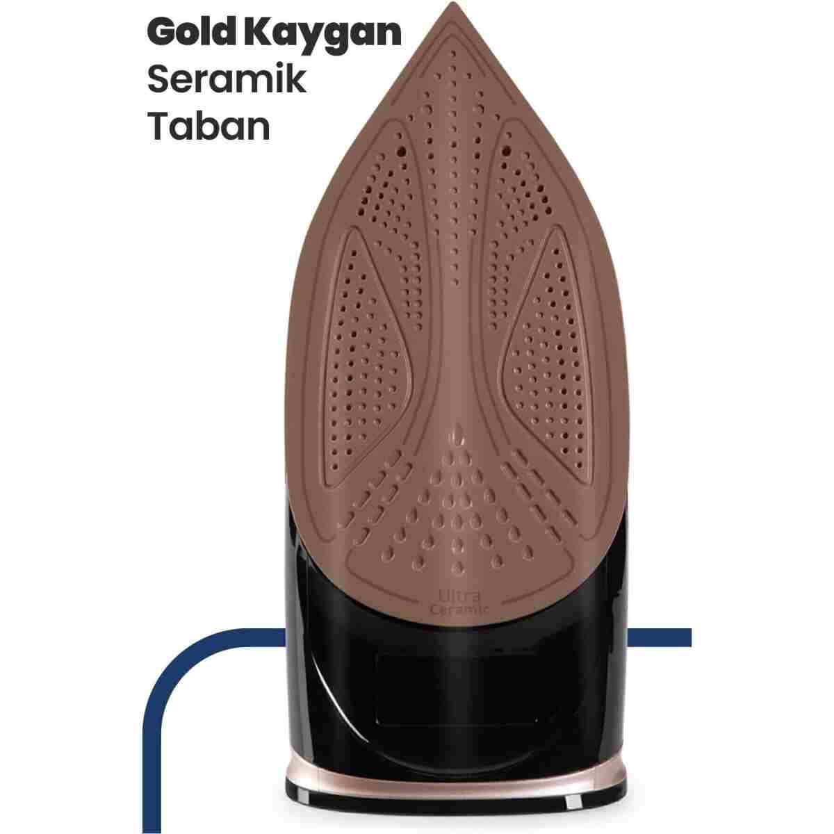 GOLDMASTER Smarty 2400 Watt Seramik Tabanlı 170 gr Etkili Şok Buharlı Ütü - Görsel 3