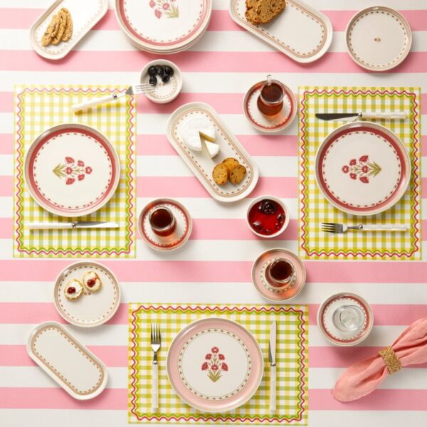 English Home Cloves Seramik Kahvaltı Takımı 32 parça 6 kişilik Pembe