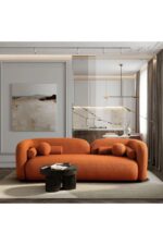 Bilgin Design Luna Koltuk Takımı 3 3 1 1 Açık Bej - Turuncu - Görsel 10