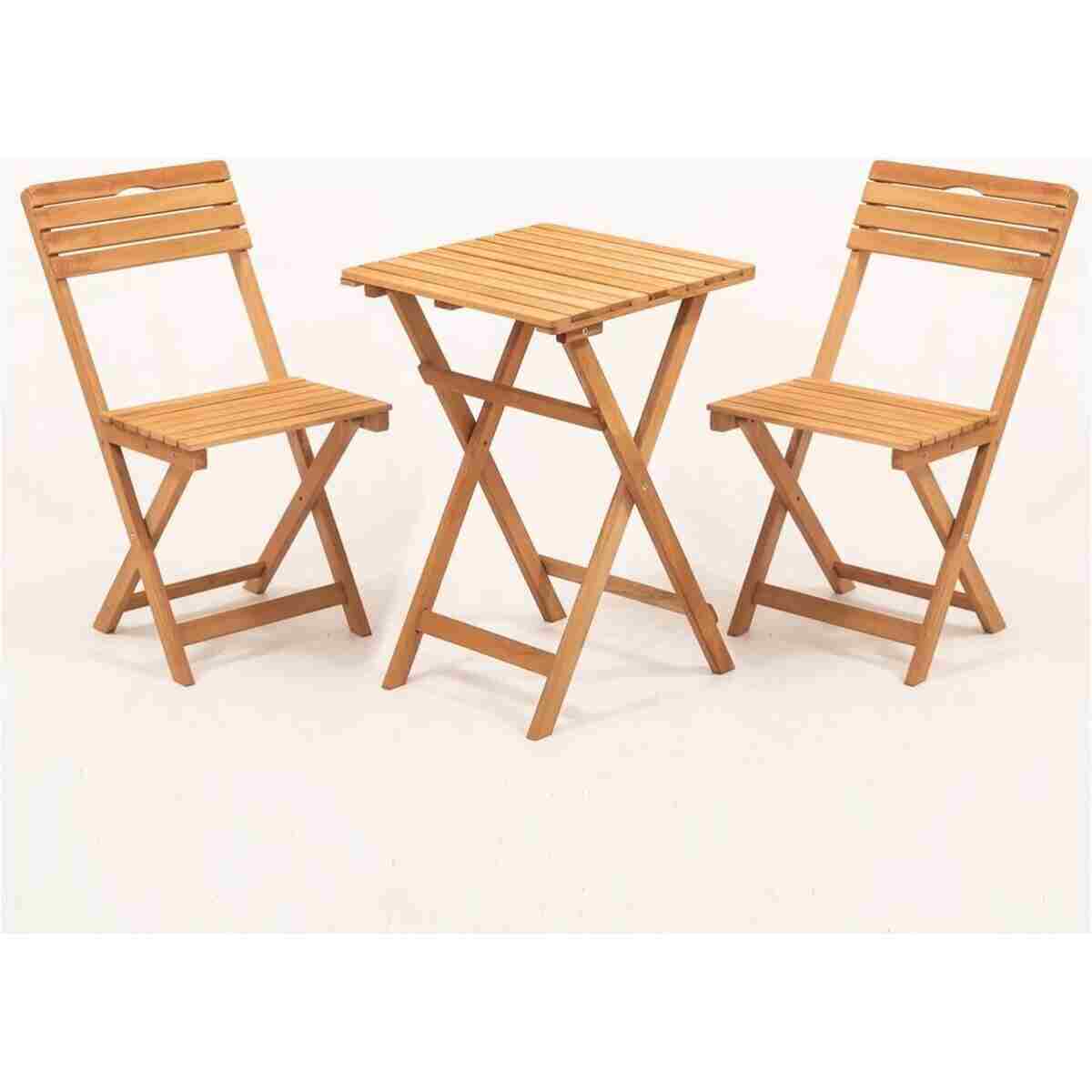Meya Dekor Minderli Balkon Bahçe Mutfak 3'lü Bistro Set Katlanır Masa sandalye 50x50 - Görsel 2