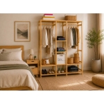 BRK Design BRKDESING Ahşap Açık Gardırop 150x140x30