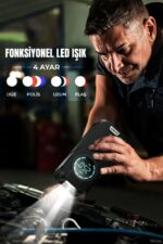 ROBO 4'ü 1 Arada Şarjlı Akü Ateşleyici Lastik Şişirici Powerbank Led Işık 150psi Yüksek Basınçlı - Görsel 13