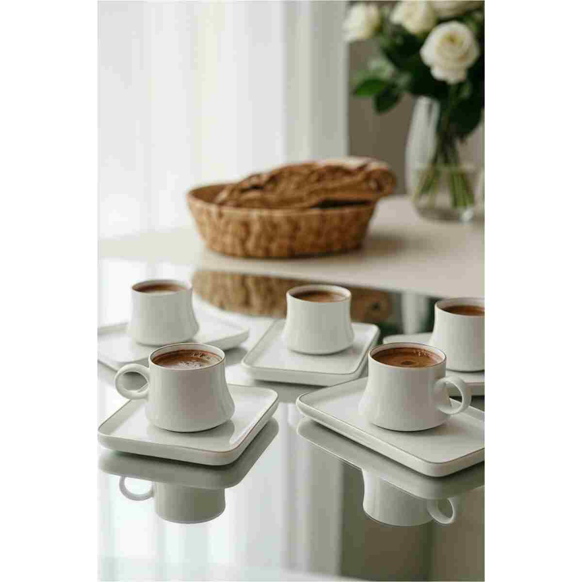 Carmen Soft 6 Kişilik Alya Sunumlu Kahve Fincanı Takımı 90 ml - Görsel 3