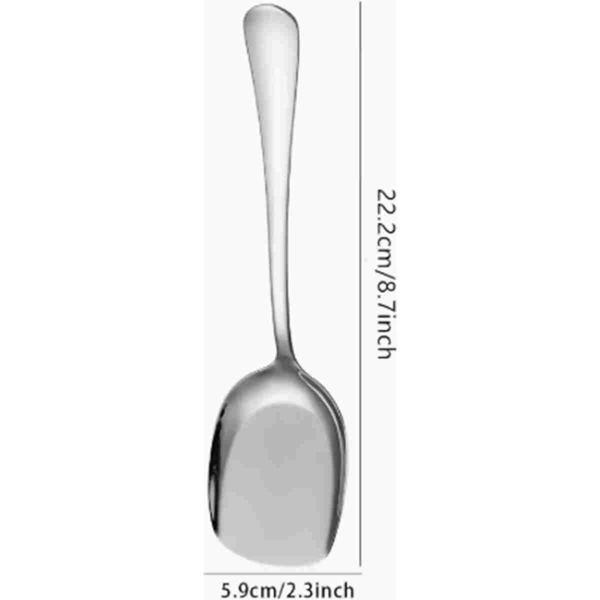 Kitchen Beauty 6 Adet Pratik 21 Cm Paslanmaz Çelik Lüx Servis Salata Kaşığı Spatula | Çelik Yemek Servis Kaşığı - Görsel 2