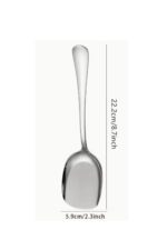 Kitchen Beauty 6 Adet Pratik 21 Cm Paslanmaz Çelik Lüx Servis Salata Kaşığı Spatula | Çelik Yemek Servis Kaşığı - Görsel 2