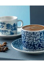 English Home Zebra Porselen 4 Parça 2 Kişilik Kahve Fincan Takımı Lacivert - Görsel 2