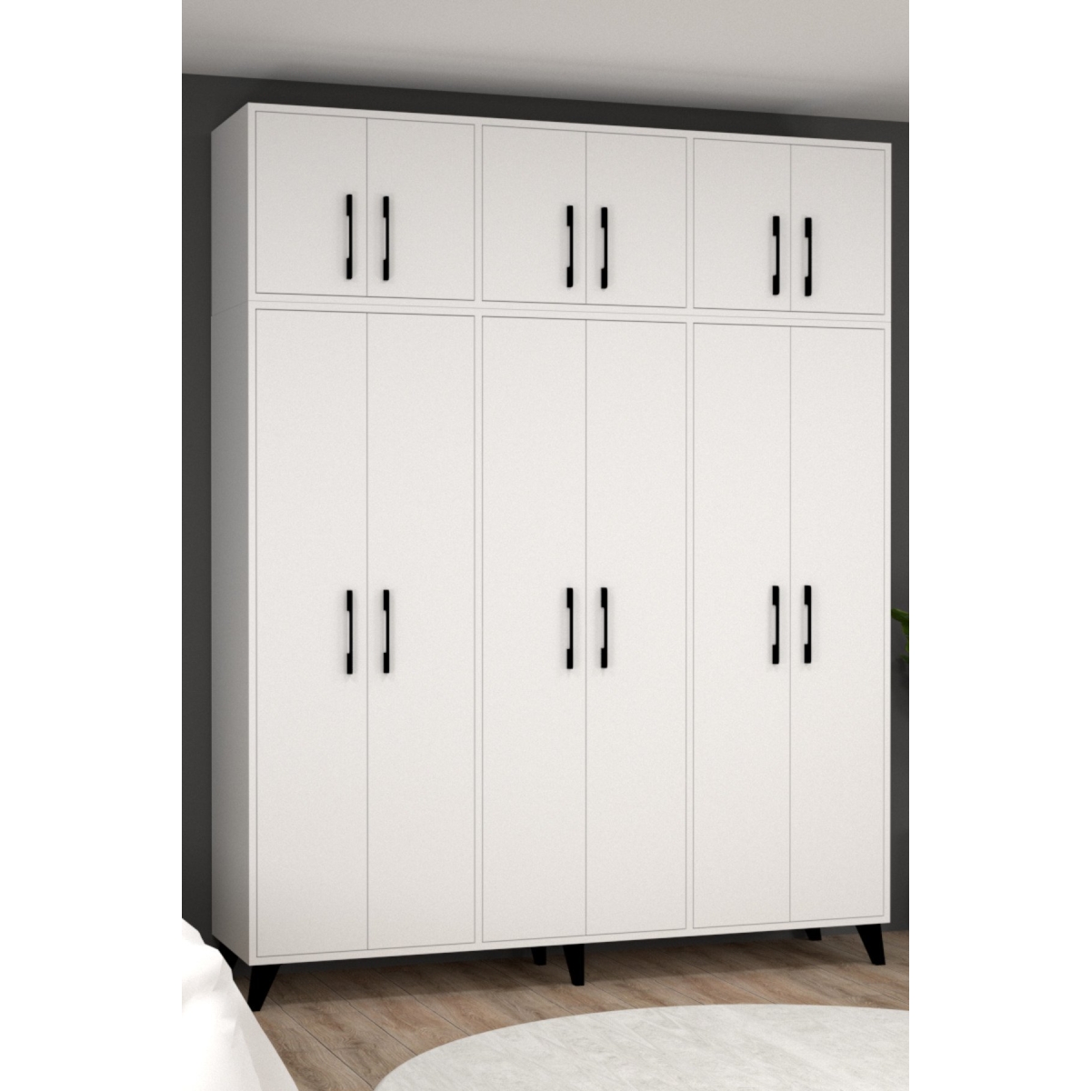 MOBİLİQUE Diva On İki Kapaklı Modern Beyaz Gardırop XL - Görsel 7
