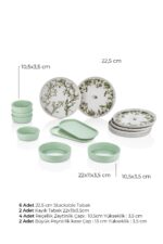 Kitchen Life 14 Parça 6 Kişilik Ivy Kahvaltı Takımı-Lüx Kahvaltılık Sunum Seti Tabağı - Görsel 3