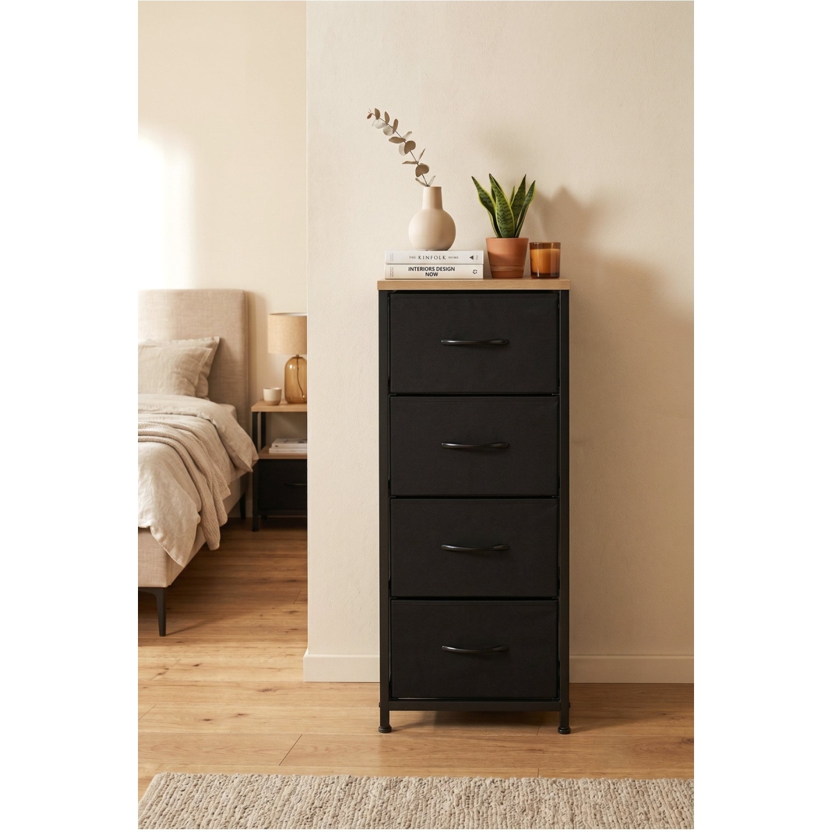 miyuhome 4 Çekmeceli Metal Şifonyer Çok Amaçlı Dolap Çocuk 0dası Organizer Çekmeceli Düzenleyici - Görsel 7