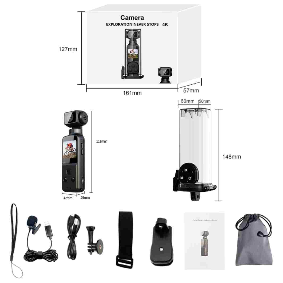 TARÇIN 4K Ultra HD Mini Aksiyon Kamerası | Wi-Fi , 270° Döner Lens, EIS Stabilizasyon - Görsel 2