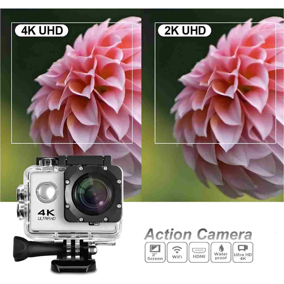 MEGAMUS Aksiyon Kamerası 4K Video Kamera Kamera Dijital Wifi Aksiyon Kamerası Kafa Montajı - Görsel 6
