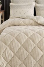 Otelonia Striped Jakarlı Wellsoft Çift Kişilik Uyku Seti Lastikli Çarşaflı 4 Parça - Görsel 2