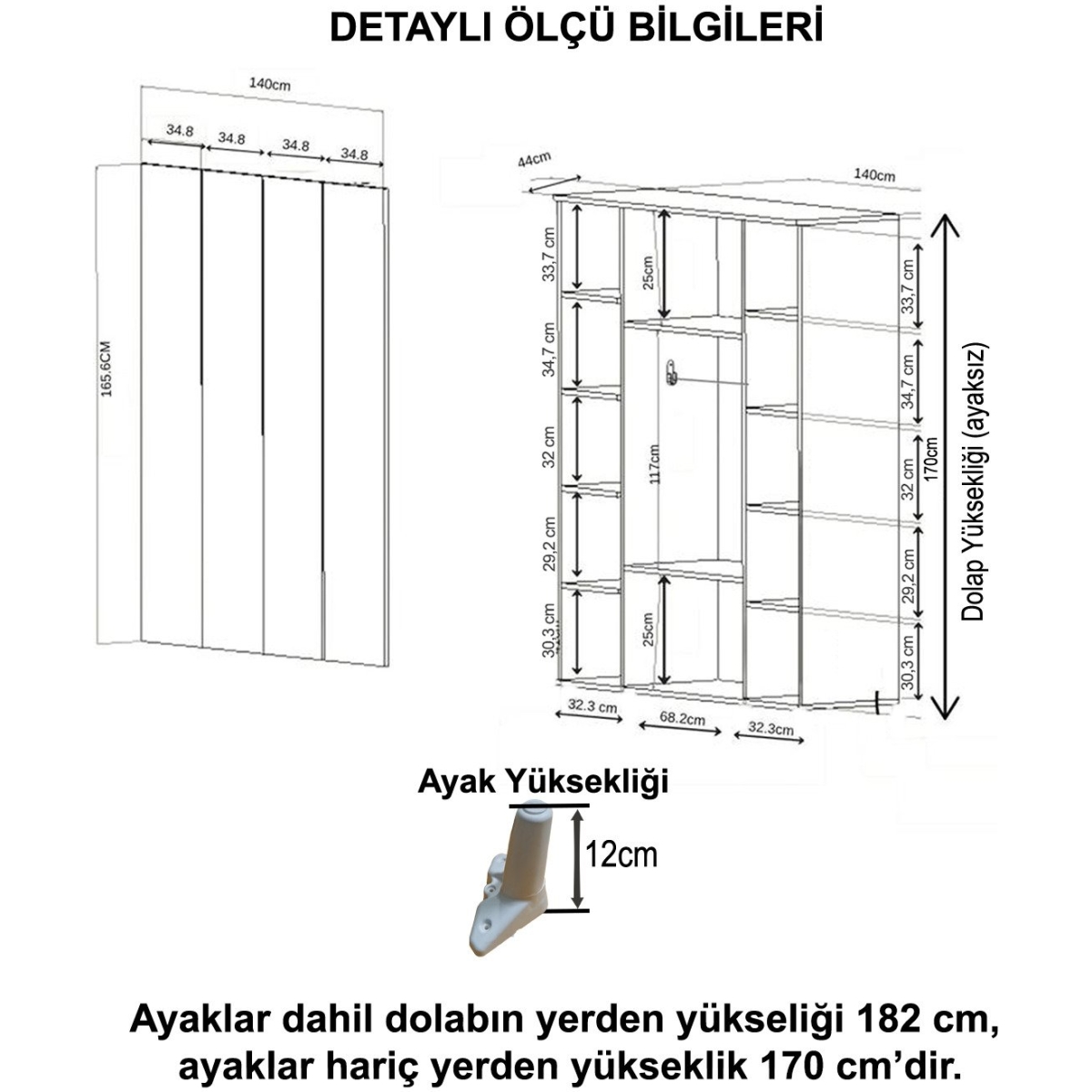 İMBAŞ Safir 4 Kapaklı Gardırop - Görsel 11