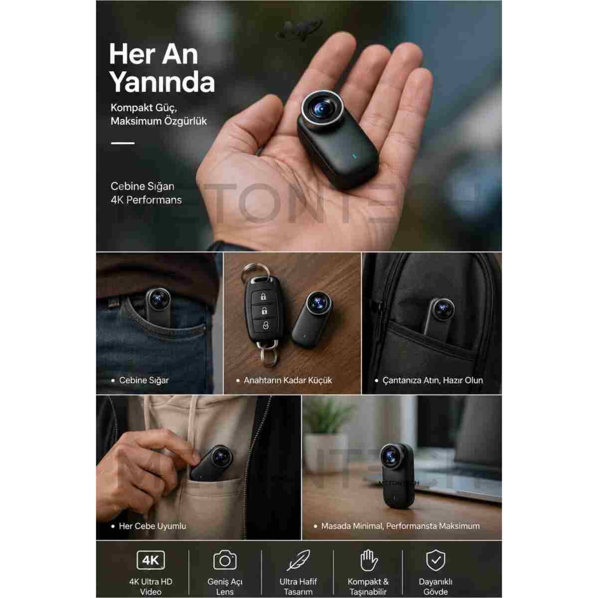 METONTECH 4K Ultra HD Mini Aksiyon Kamerası | Taşınabilir, Wi-Fi, Geniş Açı Lens, Zengin Kutu İçeriği, IP65 Su Geçirmez, Kompakt Tasarım - Görsel 13