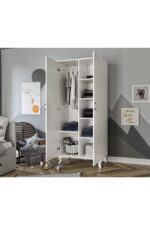 KZNMOB HOME Kartopu 2 Kapaklı Country Gardırop Elbise Dolabı - Tamamı 1. Kalite Mdf - Görsel 4
