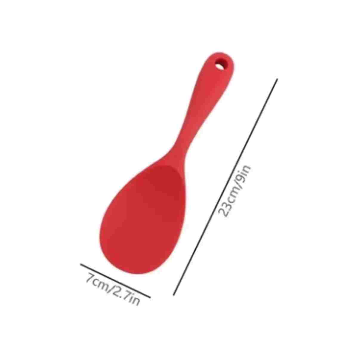 Kitchen Beauty 2 Adet Ultra Sert Uçlu Silikon Servis Pilav Tatlı Kaşığı Kaşık Seti Asılabilir Kaşık Yanmaz Yapışmaz - Görsel 3
