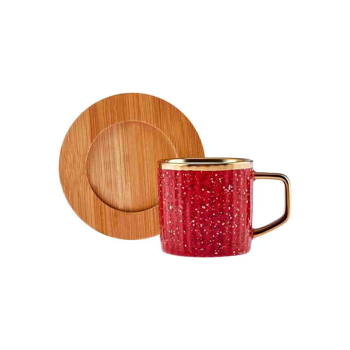 Karaca Bambu Tepsi Hediyeli 6 Kişilik Renkli Kahve Fincan Takımı 90 ml - Görsel 10