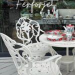 IVF Isparta Model Ferforje Görünümlü 60 Cm Çap Plastik Masa Ve Sandalye Balkon Takım 2 Sandalye 1 Masa