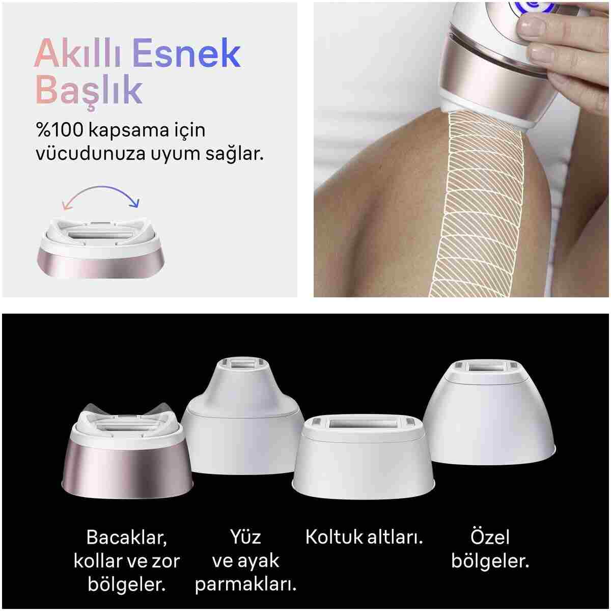 Braun IPL Skin i·expert, Evde Lazerle Tüy Alma, App ile, Mini Yüz Tüy Alma Cihazı, 4 Başlık, PL7432 - Görsel 13