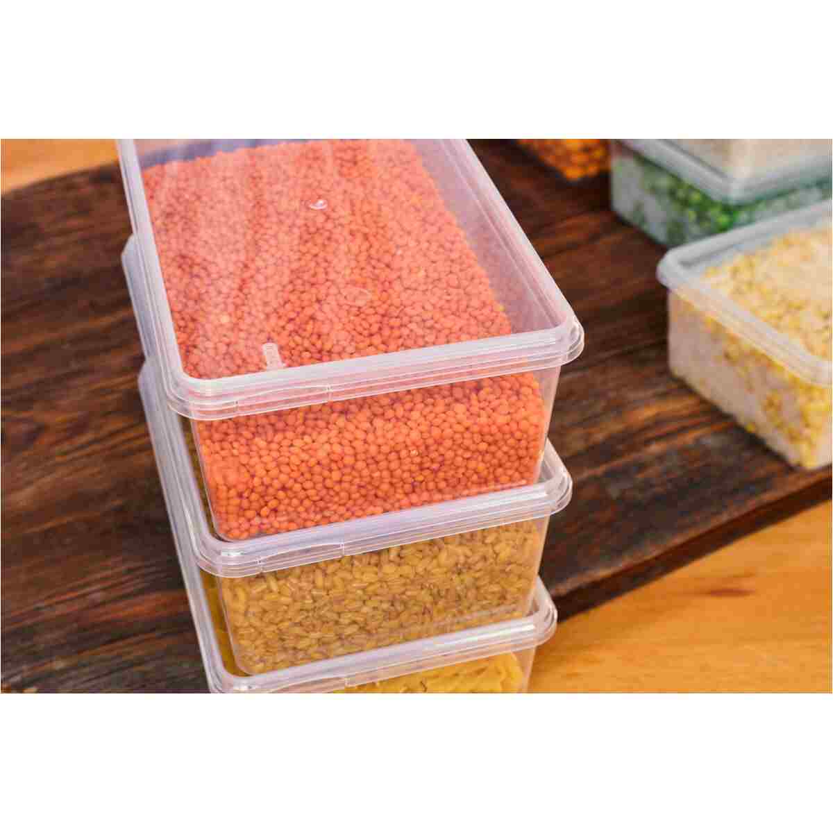 SUPERPUP Plastik Saklama 20 Adt Kabı Bakliyat Yemek Oyuncak, Kilitli Dondurucu Kahve 2 Litre (23X14X8 CM) - Görsel 12