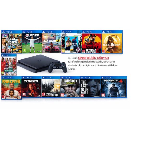 Çınar Bilişim Dünyası Ps4 1 tb Çift Kol 13 Oyunlu Doyasıya Eğlence