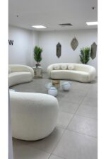 Bilgin Design Fasulye Teddy Koltuk Takımı 3+3+1+1 Süt Beyaz - Görsel 9