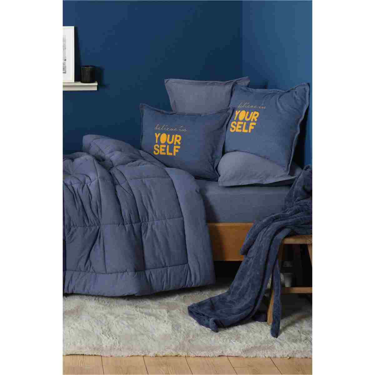 Karaca Home Motto Cotton Comfort Çift Kişilik Indigo - Görsel 5