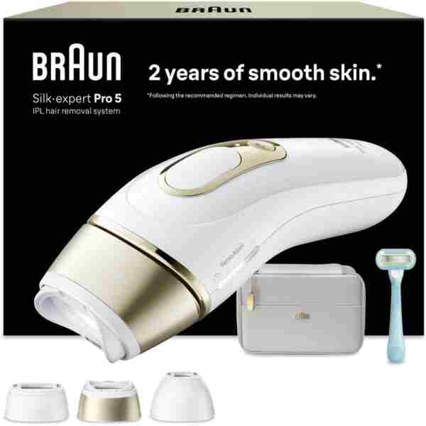 Braun IPL Silk·expert Pro 5, Evde Lazerle Tüy Alma, Çanta, Gillette Venus, 3 Başlık, PL5311