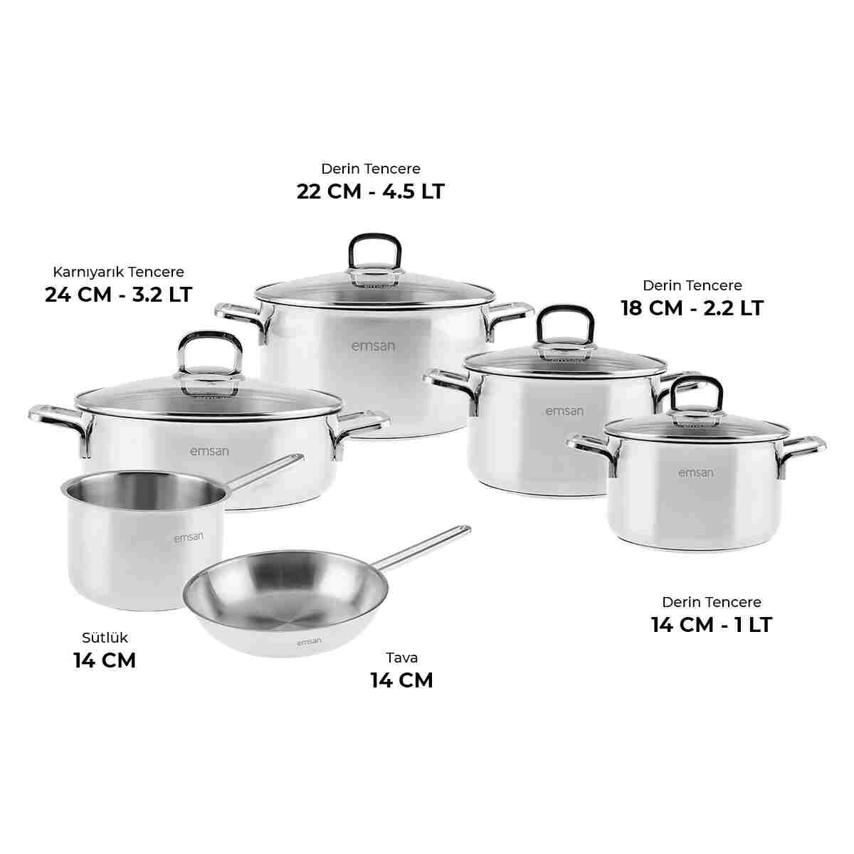 Emsan Cocinero 10 Parça Çelik Çeyiz Seti - Görsel 11