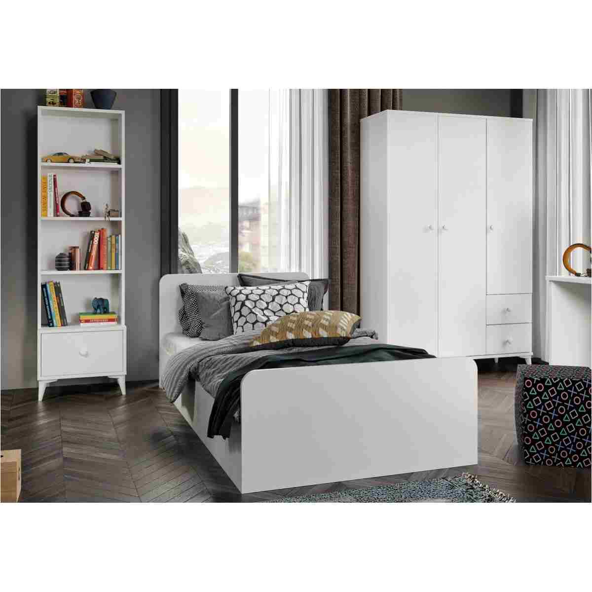 KZNMOB HOME Akasya Modern Genç Odası Takımı Beyaz - 4 Parçalı Ve Tamamı 1. Kalite Mdf - Görsel 6