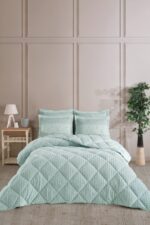 Otelonia Striped Jakarlı Wellsoft Çift Kişilik Uyku Seti Lastikli Çarşaflı 4 Parça - Görsel 20