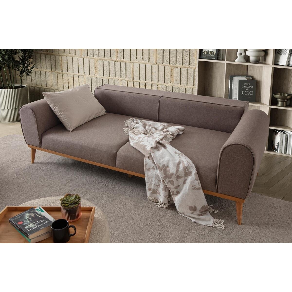 EDSY HOME Rebull 3+1 Koltuk Takımı Kahverengi + Sütlü Kahve - Görsel 3