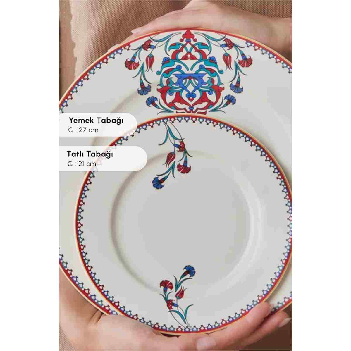 Karaca Elegance Bone Nakkaş 24 Parça 6 Kişilik Yemek Takımı - Görsel 12