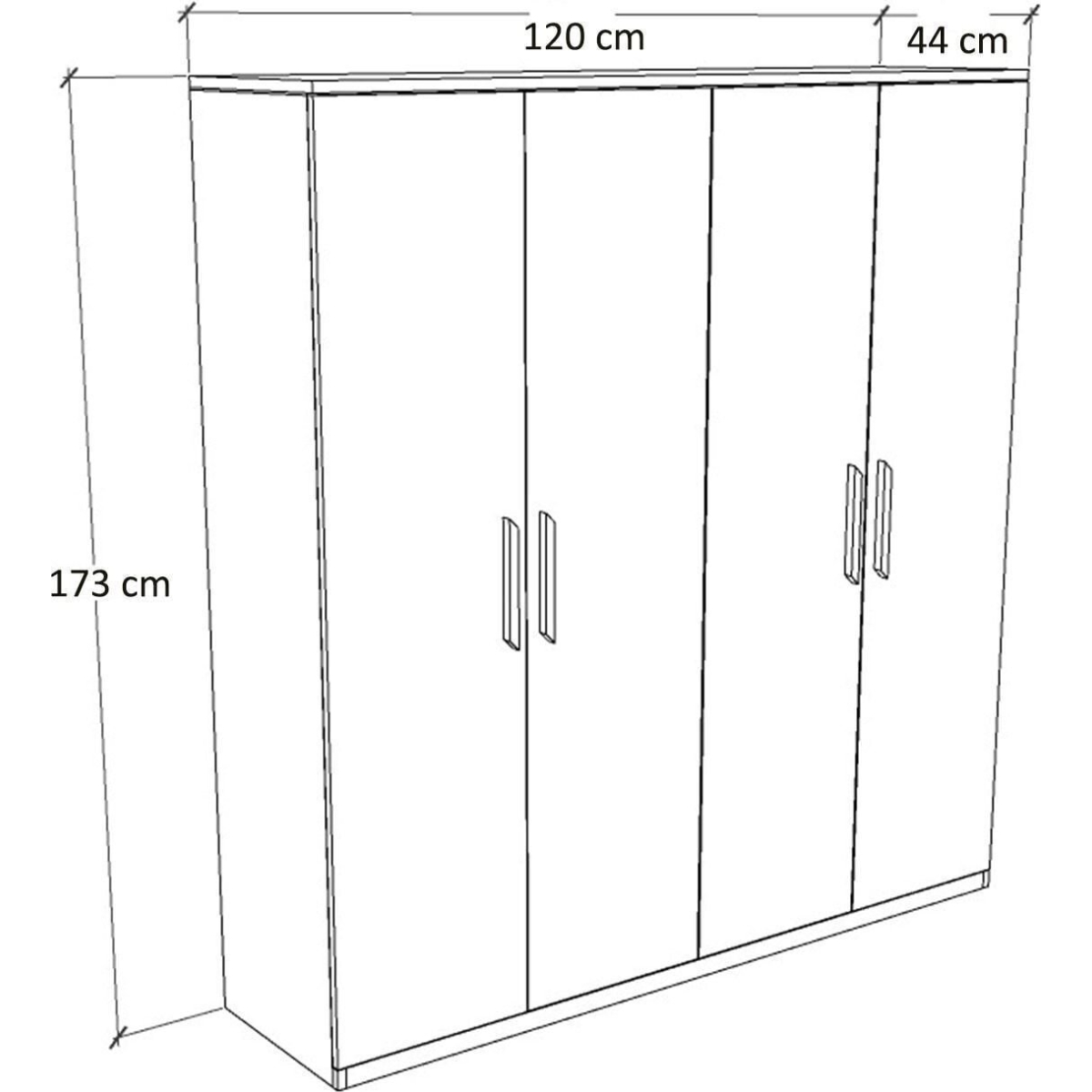 Metalia Gm 051 4 Kapılı Aynalı Gardrop Dolap - Görsel 6