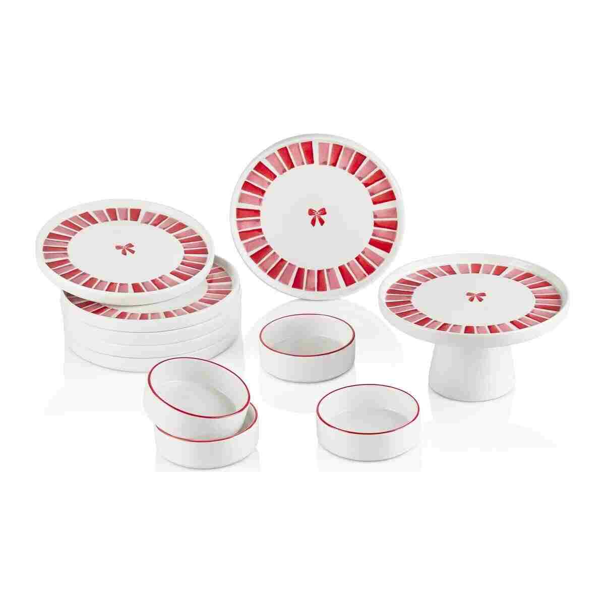 Kitchen Life Handmade 11 Parça Ribbon Ayaklı Sunum Standlı Kahvaltı Takımı - Kurdelalı Kahvaltı Takımı - Görsel 6