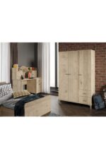 KZNMOB HOME Akasya Modern Genç Odası Takımı Meşe - 4 Parçalı Ve Tamamı 1. Kalite Mdf - Görsel 4