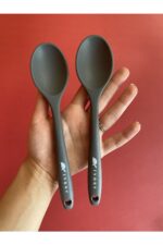 Multiamo İvory Sert Uçlu Isıya Dayanıklı Yanmaz Yapışmaz Silikon Kısa Derin Kaşık 20 Cm / 2 ADET - Görsel 7