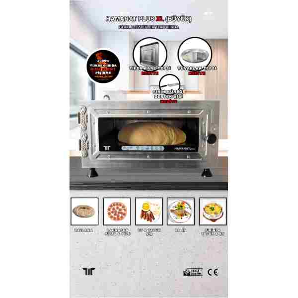 Tifer Hamarat Plus Xl Büyük Boy Fırın (PİZZA, BAZLAMA, LAHMACUN, KEBAP, SEBZE KÖZLEME FIRINI)