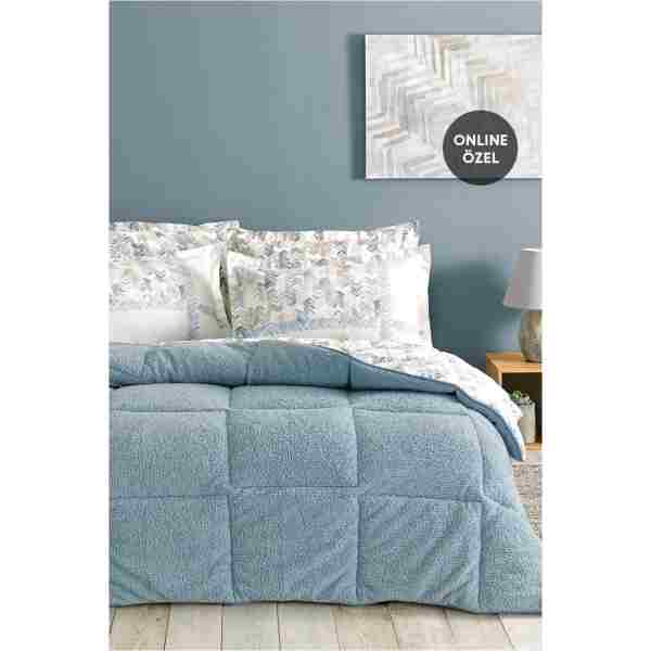 Puffy Leora Çift Kişilik Triola Set - Indigo