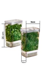 Comprox Yeşillik Saklama Kabı 2'li Set – 2900 ml | Sebze Saklama & Buzdolabı Tazeleyici Kutu - Görsel 15