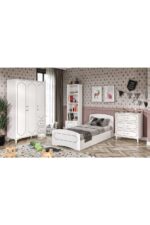 WENCE Hayal Modern Genç Odası Takımı Beyaz 4 Parçalı ve Tamamı 1. Kalite Mdf